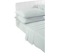 Axcent Comfort 3 Piece Plain Polycotton Fitted Sheets Set (Fitted Sheet + Pillowcases Pair) Non Iron Percale Fabric 40Cm Extra Deep Fitted Bed Sheet (Duck Egg, Double)