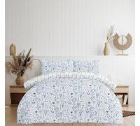 Axcent Comfort 3pcs Holiday Postcard Duvet Cover Set King Size Blue Printed Duvet Cover & 2 Matching Pillowcases Reversible Quilt Covers Bedding Sets