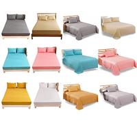 Axcent Comfort 4 Piece Flannelette Sheets Set (Flat Sheet, Fitted Sheet, Pillowcases Pair) Easy Care 100% Brushed Cotton Bedsheet Sets (Cream, Super King Sheets Set)