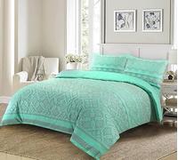 Axcent Comfort Aaliyah Vintage Printed Mint Green Duvet Cover Sets Traditional Damask Double Duvet Cover with 2 Pillowcases, Modern Reversible Cosy Bedding Set | 200 x 200 cm