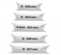 Axcent Comfort Bolster Body Pillow Case Cover 4ft 6inch, 100% Polycotton Bolster Pillowcase for Double Bed - Multipurpose Full Body Bolster Pillow Cases (54" x 19", White)