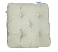 Axcent Comfort Dining Chair Booster 100% Cotton Seat Pad Cushion 2 Pack, 45x45 cm | 10cm Chunky Thick Cushion Seat Pads Adults Floor Cushion Chair Armchair Garden (Cream)