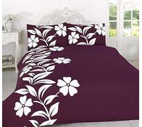 Axcent Comfort Floral Alyssa Single Duvet Cover - Soft Polycotton Duvet Cover Set with Pillow Case - Modern Bedding Quilt Cover Set, Alyssa - Plum