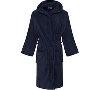 Axcent Comfort Kids Boys Girls 100% Egyptian Cotton Hooded Velour Towelling Terry Bathrobe Dressing Gown Bath Robe Hooded - Belt, 2 Pockets Sleepwear (UK, Age, 10 Years, 12 Years, Regular, Navy Blue)