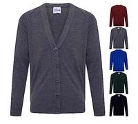 Axcent Comfort Men's Classic V Neck Long Sleeve Knitted Cardigans Jumper Sweater Casual Button Down Grey