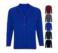 Axcent Comfort Men's Classic V Neck Long Sleeve Knitted Cardigans Jumper Sweater Casual Button Down Royal Blue
