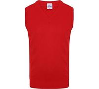 Axcent Comfort Men's Classic V Neck Sleeveless Cardigans Tops Tank Jumper Slipover Sweater Vest (as8, Alpha, m, Regular, Regular, Red)