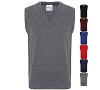 Axcent Comfort Men's Classic V Neck Sleeveless Cardigans Tops Tank Jumper Slipover Sweater Vest (as8, Alpha, l, Regular, Regular, Grey)