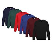 Axcent Comfort Men's Plain Classic Crewneck Sweatshirt Jumper Casual Fleece Pullover Workwear School Cardigan (as8, alpha, l, regular, regular, Red)