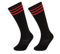 Axcent Comfort Pair of Crew Socks for Men Women 3 Stripe Football Sports Sock, Unisex Athletic Hockey Basketball Rugby Soccer Socks (as8, numeric, numeric_4, numeric_6, regular, regular, Red Stripe)