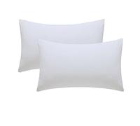 Axcent Comfort Plain Cot Bed Pillowcases Pair 40 x 60cm, 2 Pack 100% Brushed Cotton Baby Toddler Pillowcase Kids Small Nursery Pillow Covers (White)