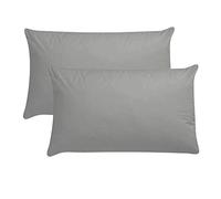Axcent Comfort Plain Cot Bed Pillowcases Pair 40 x 60cm, 2 Pack 100% Brushed Cotton Baby Toddler Pillowcase Kids Small Nursery Pillow Covers (Grey)