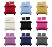 Axcent Comfort Plain Double Duvet Cover 180 Thread Count - Soft Polycotton Latte Duvet Cover Set with 2 Pillowcases - Bedding Quilt Cover Set