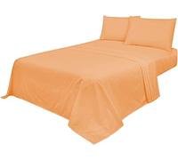 Axcent Comfort Plain Dyed 100% Polycotton Housewife Peach Pair of Pillow Cases 50cm x 70cm, 2 Pack Soft Polyester-Cotton Blend Pillow Covers