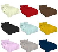 Axcent Comfort Plain King Size Duvet Cover 230 x 220cm - Soft Polycotton Red Duvet Cover Set with 2 Pillowcases - 3 Piece Percale Quality Bedding Quilt Cover Set