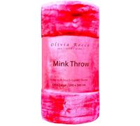 Axcent Comfort Raschel Faux Fur Mink Throw Blanket Super Soft 2 or 3 Seater Extra Large Size Sofa Bed Settee Throws Thick Cuddly Double King Size, 200x240cm (Red)