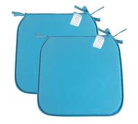 Axcent Comfort Removable Cushion Chair Seat Pads Set of 2 Teal | 38 x 38 cm, Plain Dining Chair Seat Cushion Pads with Ties for Home Office Kitchen Garden
