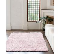 Axcent Comfort Shaggy Area Rugs for Living Room Super Soft Non-Slip Bedroom Rug Faux Fur Thick Pile Washable Rug, Hallways Kids Room Play Area Luxury Decorative Rugs (Blush Pink, 60x110cm)