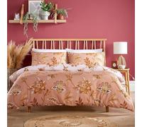 Axcent Comfort Shimla Floral Terracotta Duvet Cover Sets Single Botanical Burnt Orange Duvet Cover with 1 Pillow Case Reversible Floral Bedding Quilt Set