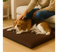 Axcent Comfort Soft Fleece Chocolate Pet Mat Removable Zip Cover Non-Slip, Foldable & Durable Cosy Bonded Fibre Filling Ultra Soft 100% Polyester Easy Care Pet Mat Bed For Dogs & Cats (70x95cm)