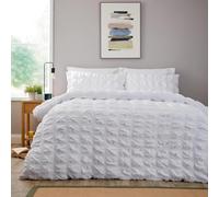 Axcent Comfort Soho White Double Size Duvet Cover Set with 2 Pillowcases Cover Pair, Ultra Soft Easy Care Microfibre Reversible Quilted Bedding Set for Bedding & Living Room (200cm x 200cm),