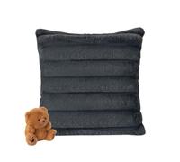 Axcent Comfort Super Soft Big Cord Plush Cushion Cover 43x43cm, Teddy Sherpa Fleece Chunky Ribbed Cushion Case Corduroy Thermal Warm Fluffy Quilt Covers Bedding Set (Charcoal)