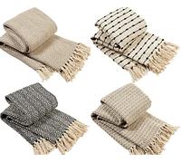 Axcent Comfort Super Soft Recycled Cotton Throw Blanket 3 Seater Throws for Sofa Bedspread, Settee Throw (Fes, Extra Large 228 x 254cm)