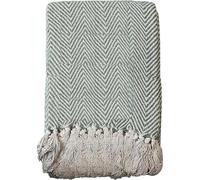 Axcent Comfort Super Soft Recycled Cotton Throw Blanket Eco Friendly Sofa Arm Chair Bedspread Settee Throw (Tangier Sage Green, Extra Large 228 x 254cm)