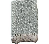 Axcent Comfort Super Soft Recycled Cotton Throw Blanket Eco Friendly Sofa Arm Chair Bedspread Settee Throw (Casablanca Sage Green, Extra Large 228 x 254cm)