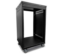 AxcessAbles 16U AV Case with Wheels | Metal Studio Cabinet | 19-Inch Universal Equipment Rack | Open-Frame Option | Home Server