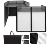 AxcessAbles ES-01 Portable DJ Event Podium, Standing Desk w/Carrying Case, Removable Black/White Light Projection Scrims. Wedding, Church, Special Events, Trade Show, DJ Facade. Standing Height.