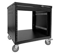 AxcessAbles RK 8U Equipment Rolling Cabinet Rack Stand with Locking Caster Wheels (Compatible with American 5mm & European 6mm Racks) Audio Video, Recording Studio, Music, Live Sound, Church Storage