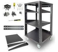 AxcessAbles RK16U-2T Open Frame 16U Rack with 2 x 2U Trays