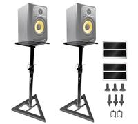 AxcessAbles Studio Monitor Speaker Stands Pair. 80lb Capacity per Stand. Adjustable Height 26" - 42". Metal Constructed Stands Ideal for Surround Sound, Bookshelf and Monitoring Speakers