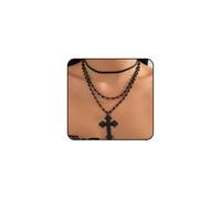axceyjw Goth Chunky Black Cross Beaded Layered Necklaces for Women | Goth,Gothic,Grunge,Black,Cross Pendant,Bead Chain,Layering,Choker,Necklace Set,Halloween Christmas Jewelry Gift