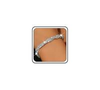 axceyjw Silver Rhinestone Stretch Bracelets Prom Wedding Accessories | Bling Rhinestone Elastic Bracelet for Women,Silver Crystal Stretchy Wrist Jewelry,Bridal Bridesmaid Accessories