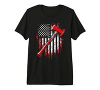 Axe, American Flag Premium T-Shirt