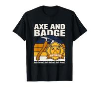 Axe and Badge Retired Firefighter Pride T-Shirt