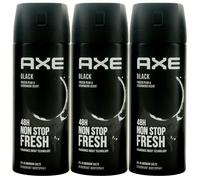 Axe Bodyspray Black 3 x 150ml Deodorant Spray 48H Protection 0% Aluminum Salts