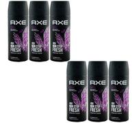 Axe Deo Spray EXCITE 6 x 150ml for Man 48H Freshness 0% Aluminum Salts Bodyspray