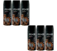 Axe Deodorant LEATHER & COOKIES 6 x 150ml for Man 48H Protection Body Spray