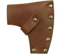 Axe Head Cover, Leather Bushcraft Hatchet Sheath, Studded Button Closure, 3.54 x 1.57 x 4.13 in, Long-Term Sheath for Camping Hatchet, Brown, Handmade
