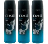 Axe ICE CHILL Deodorant Spray 3 x 200ml Body Spray XL Size