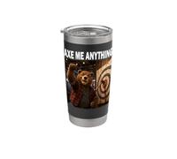 Axe Me Anything Throwing Bear Funny Lumberjack Axe Thrower Stainless Steel Insulated Tumbler