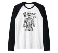 Axe Me Nicely Polite Zombie Horror Halloween Serial Killer Raglan Baseball Tee
