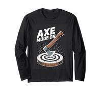 Axe Mode ON Lumberjack Axe Throwing Target Long Sleeve T-Shirt
