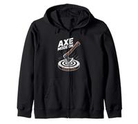 AXE MODE ON Lumberjack Axe Throwing Target Zip Hoodie