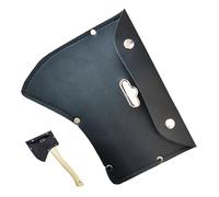 Axe Sheath, Leather Axe Holster, 7.48x6.5x0.39 Inches Black Artificial With Double Buckle Thickened, Protective Cover Reusable, Safe Camping Accessories For Outings, Outdoor and Hiking Use