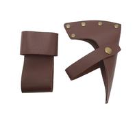 Axe Sheath PU Leather Metal Lightweight Portable Axe Head and Handle Protector Cover for Camping Outdoor Work Essentials Brown