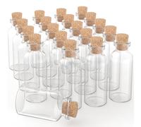 Axe Sickle 144 Pcs 20 mL Cork Stopper Glass Bottles 1 Ounce DIY Decoration Mini Wishing Glass Bottles for Potion, Party Favors, Weddings, Message in a Vials